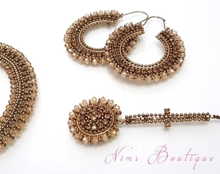 Royal Antique Gold Necklace with Gold stone