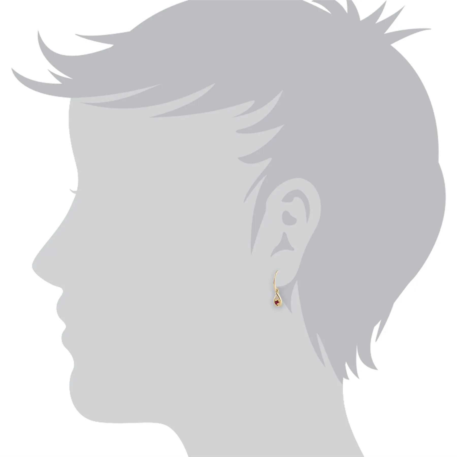 Rubin Lange Tropfen Ohrringe in 9ct Gelb Gold