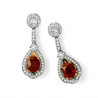 Ruby and Diamond Drop Earrings