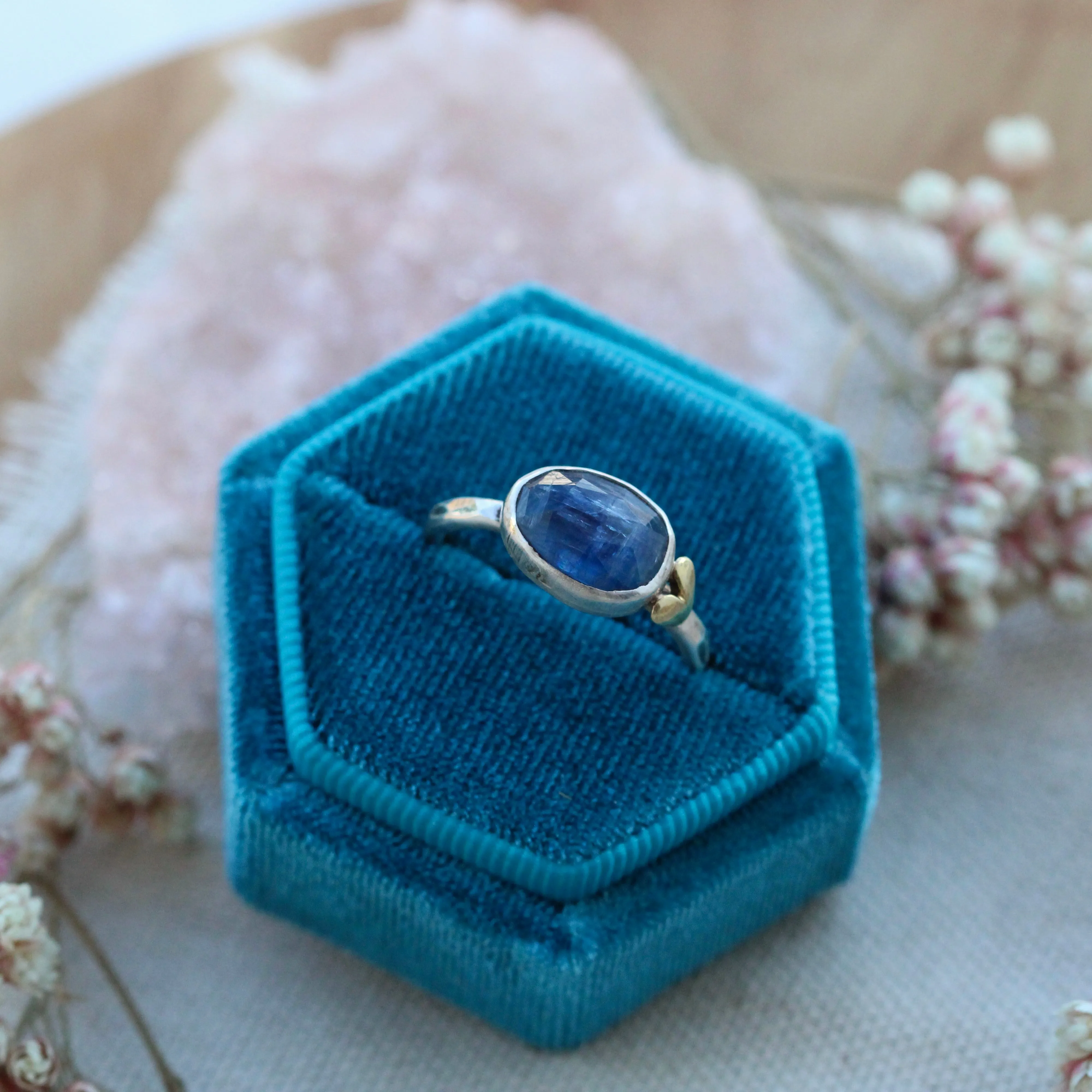 Sacred Love Kayanite gemstone sterling silver ring