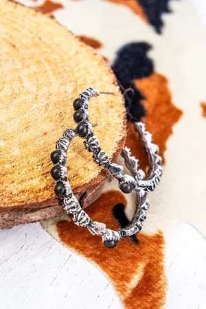 SALE! Black Silverado Springs Hoop Earrings