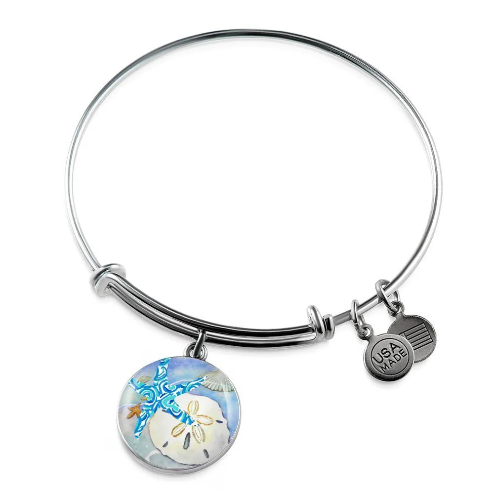 Sand Dollar & Starfish  Bangle Bracelet