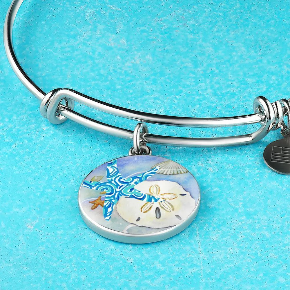 Sand Dollar & Starfish  Bangle Bracelet