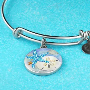 Sand Dollar & Starfish  Bangle Bracelet