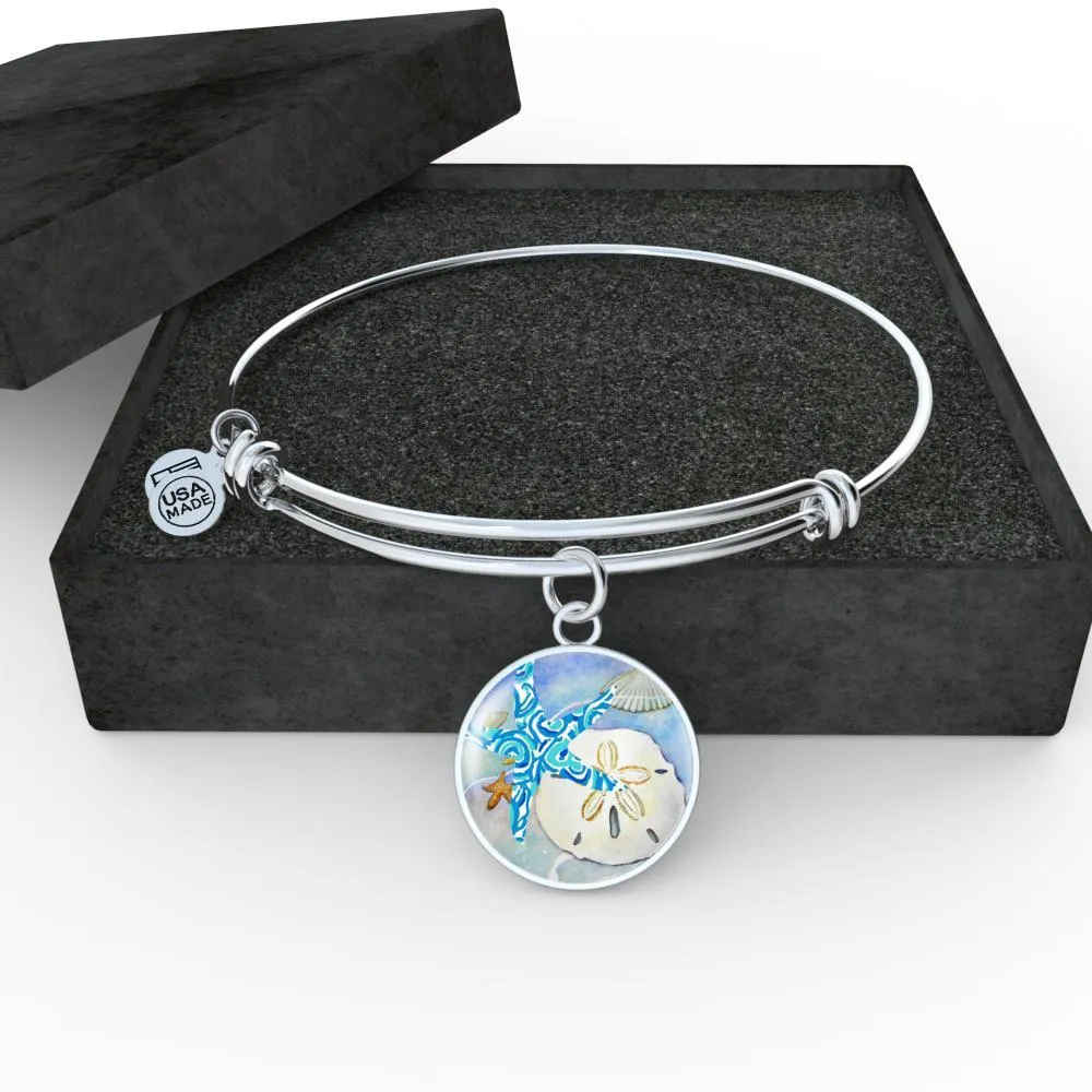Sand Dollar & Starfish  Bangle Bracelet