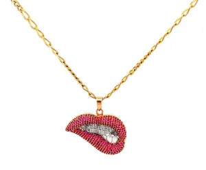 Seductive Biting Lips Pendant