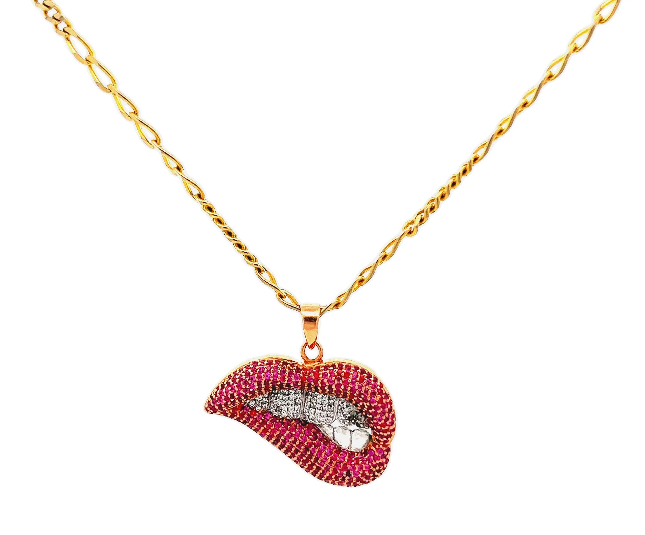 Seductive Biting Lips Pendant