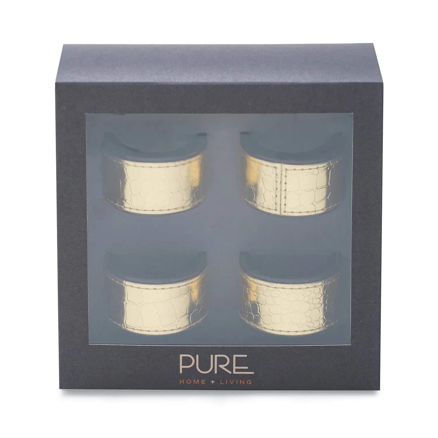 Set Of 4 Brown Napkin Ring