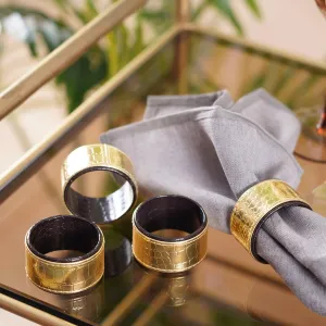 Set Of 4 Brown Napkin Ring