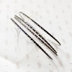 Set of Four Slim Sterling Silver Bangles