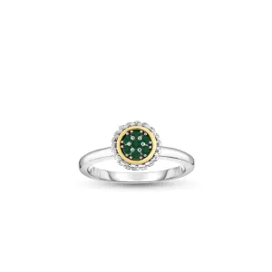 Silver & 18K Gold Prosecco Emerald Ring