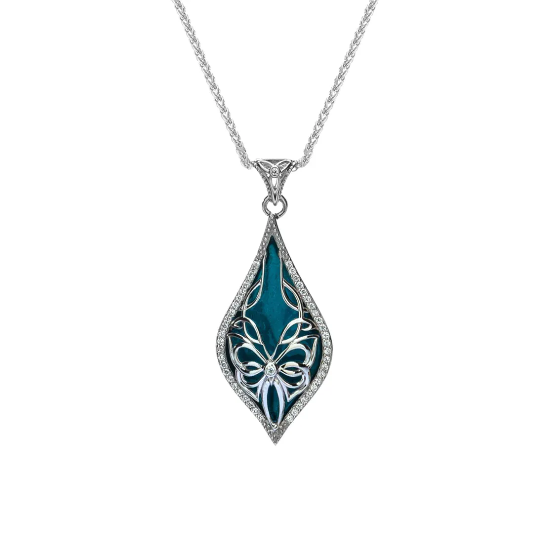 Silver Cocooned Butterfly Enamel Pendant | Keith Jack