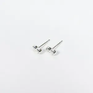 Silver Crystal Solitaire Studs