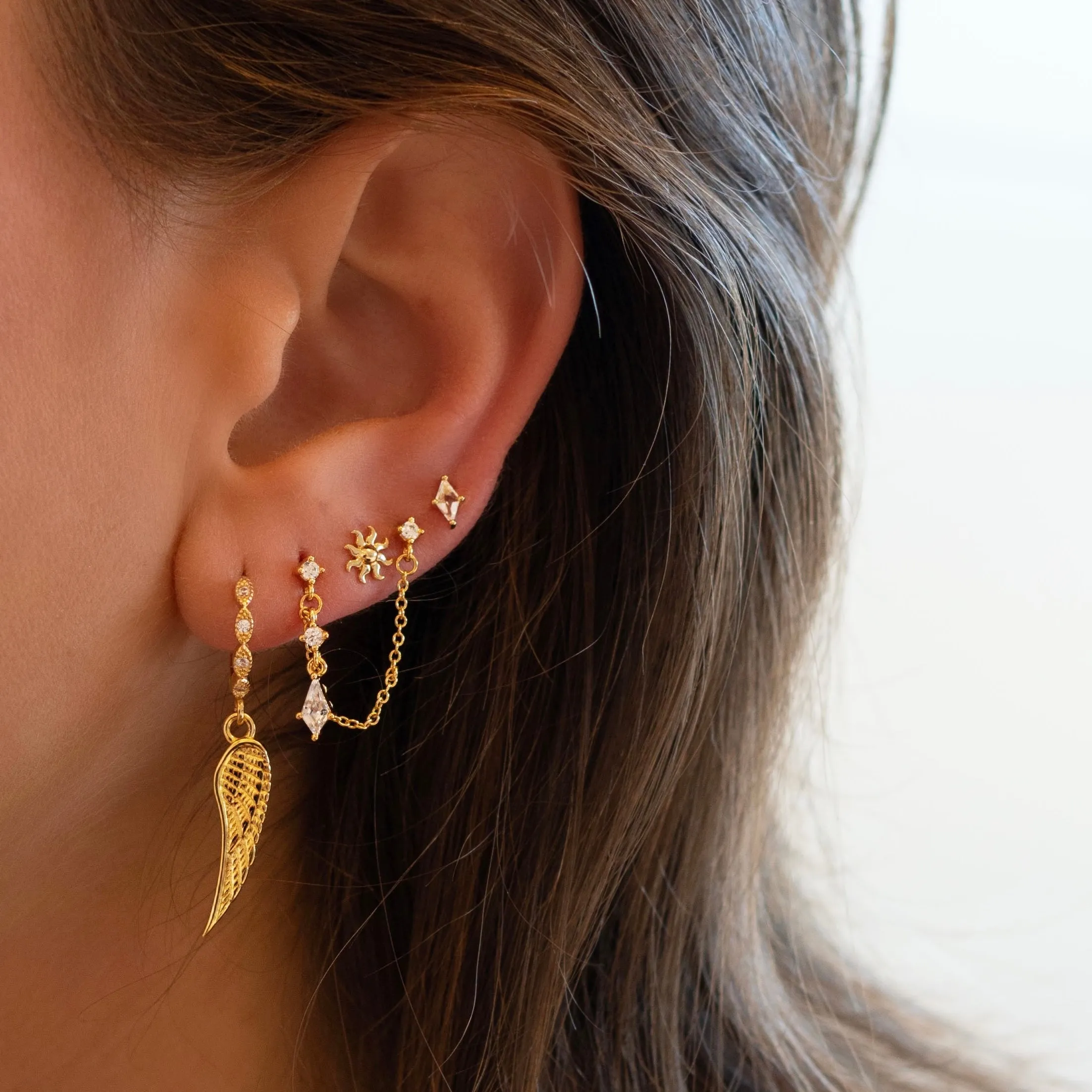 Silver Delicate Diamond Stud