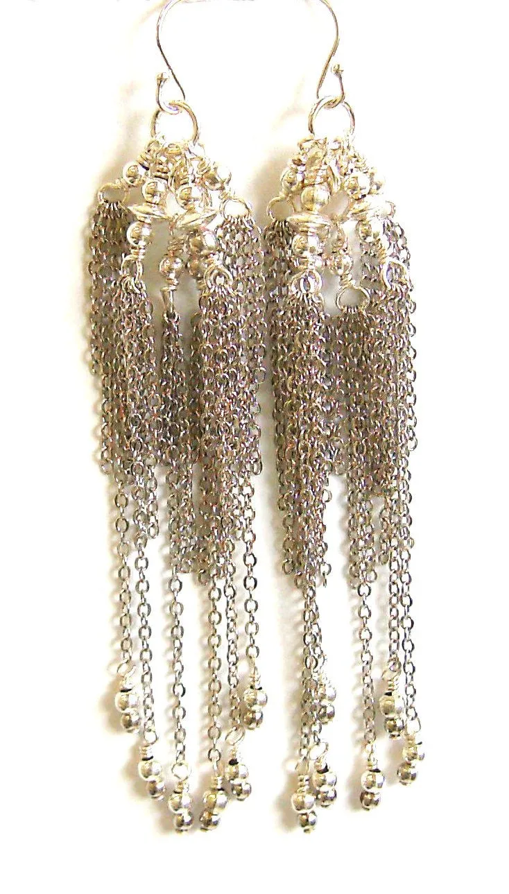 Silver Fringe Earrings