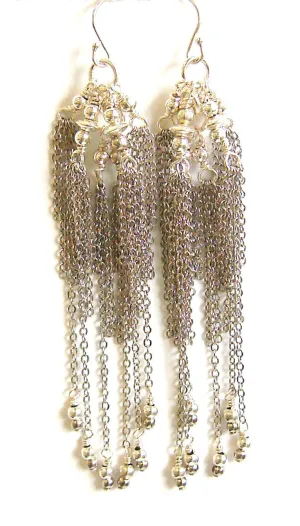 Silver Fringe Earrings