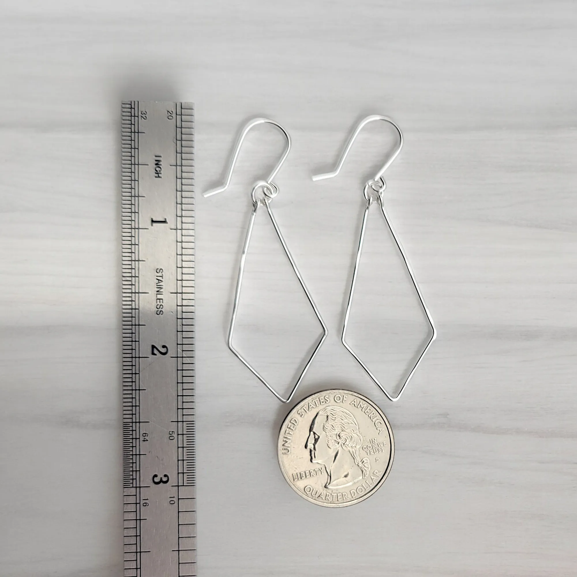 Silver Geometric Hoops