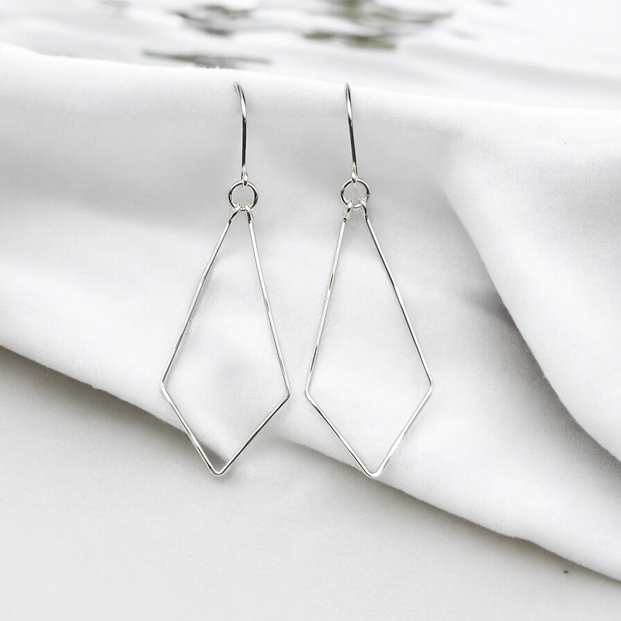 Silver Geometric Hoops
