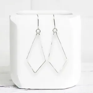 Silver Geometric Hoops