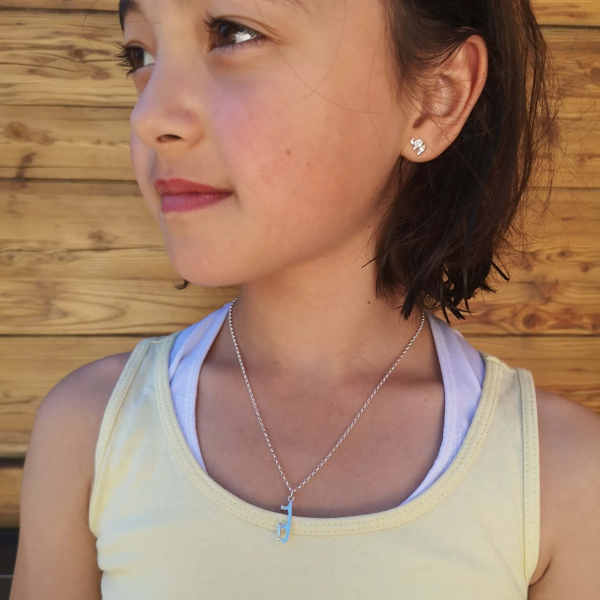 Silver Ice Skating Necklaces