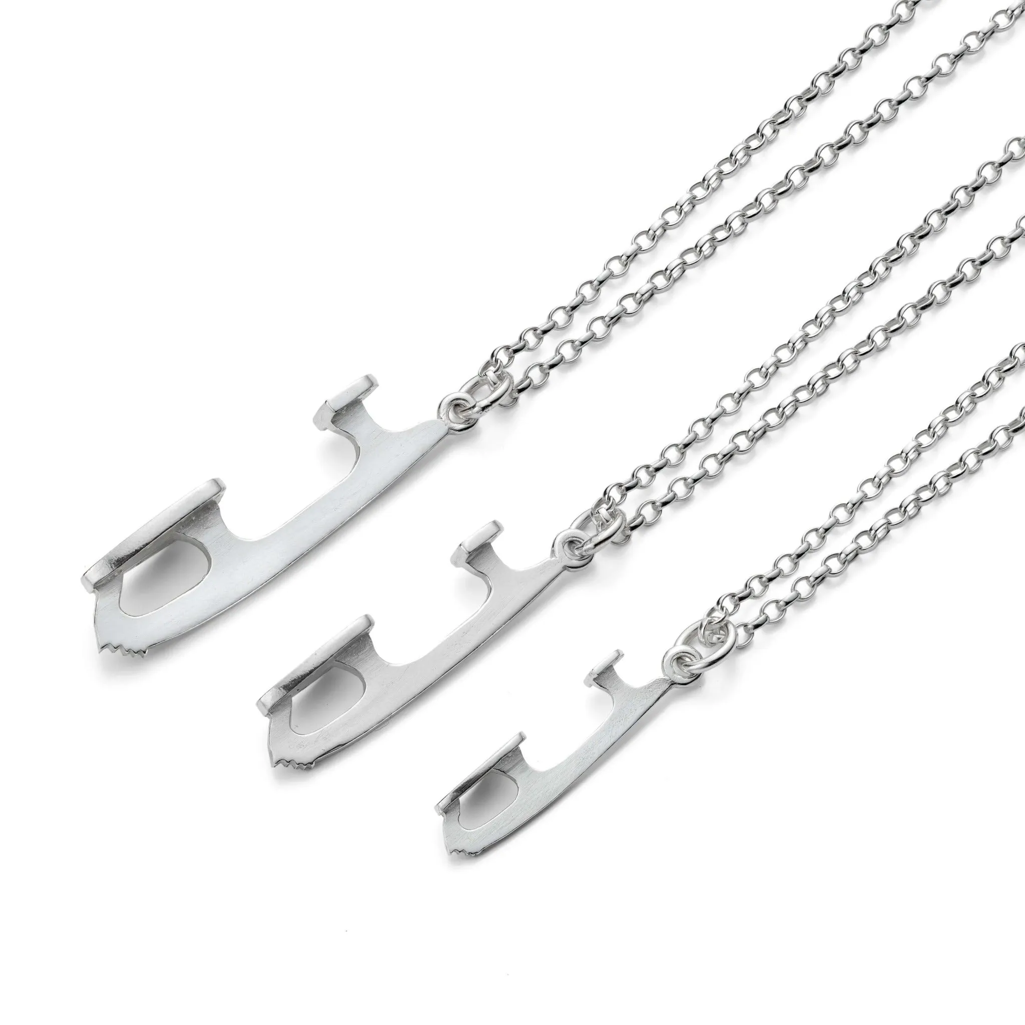 Silver Ice Skating Necklaces