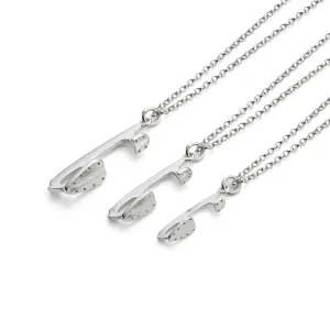 Silver Ice Skating Necklaces