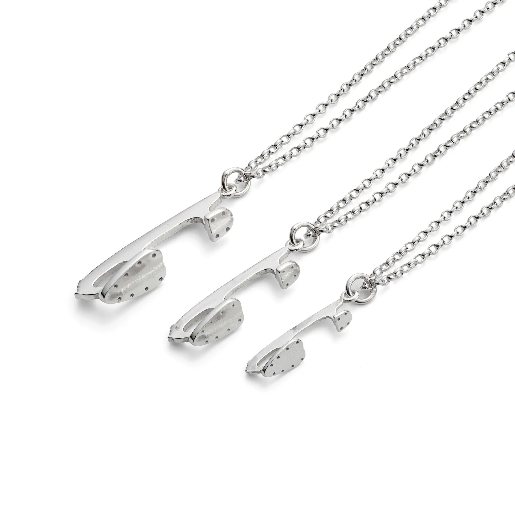 Silver Ice Skating Necklaces