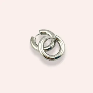 Silver medium chunk hoops