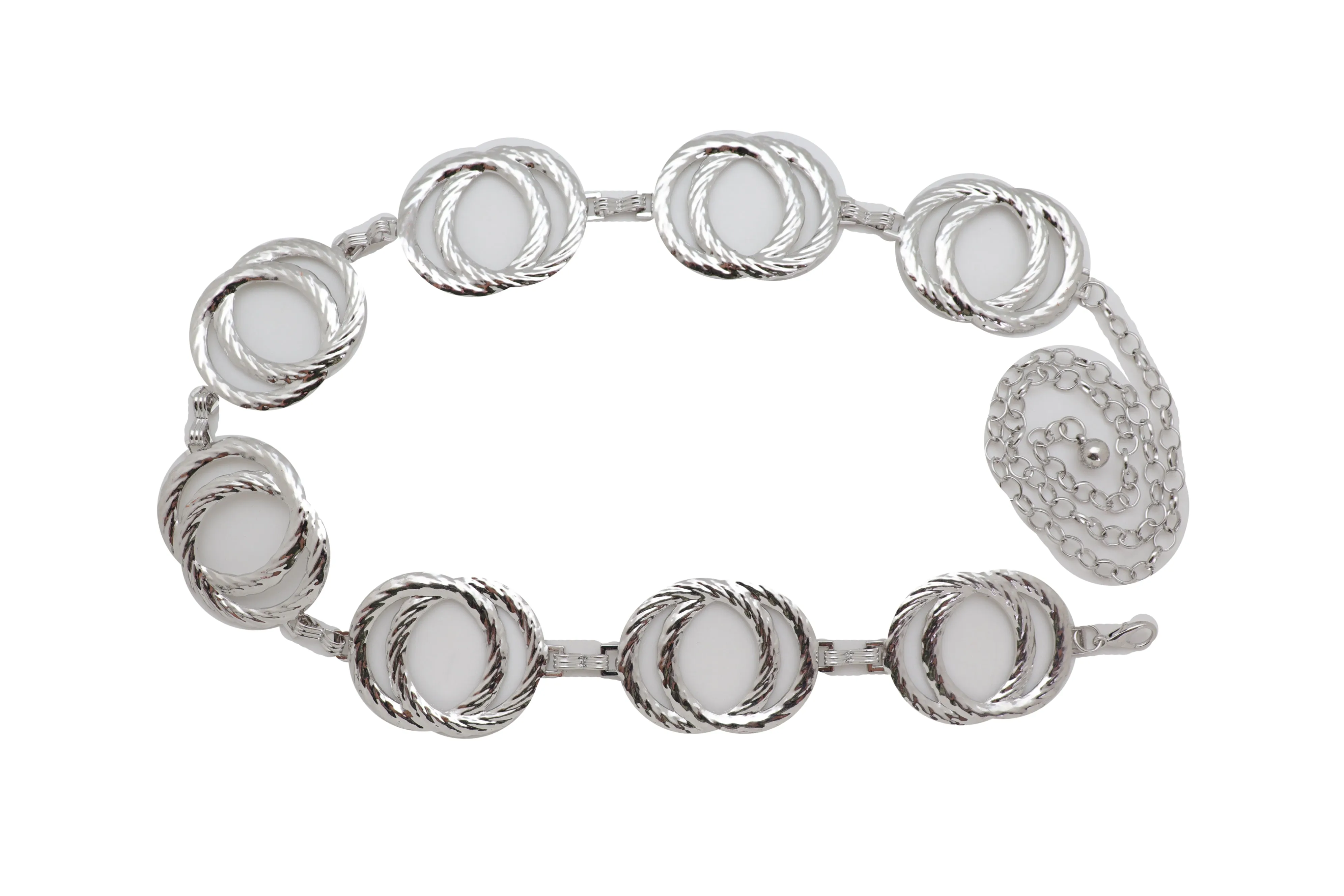 Silver Metal Circle Round Charms Waistband Fashion Belt Hip Waist S M L