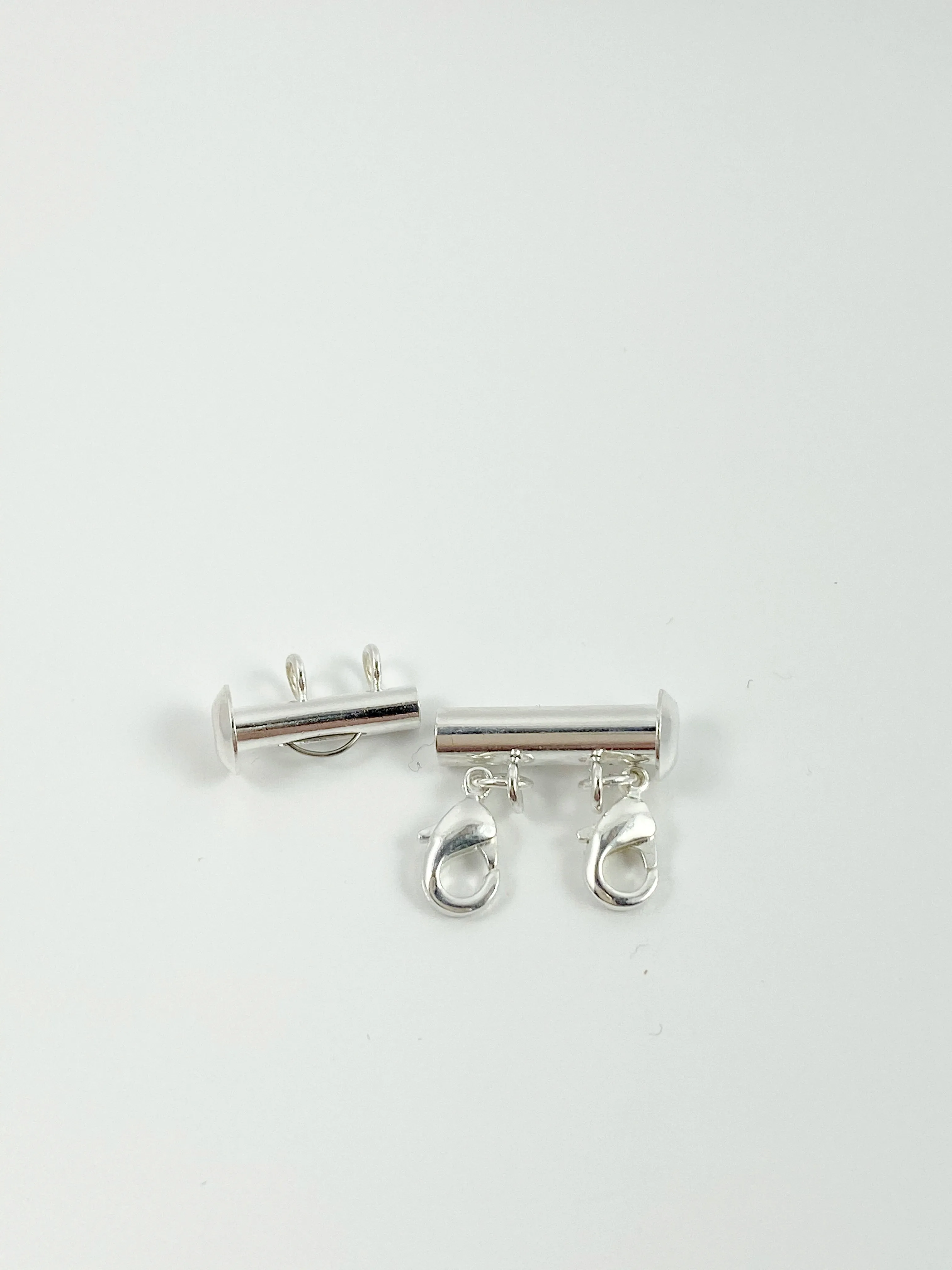 Silver Necklace Spacer Tube for 2 Layering Necklaces