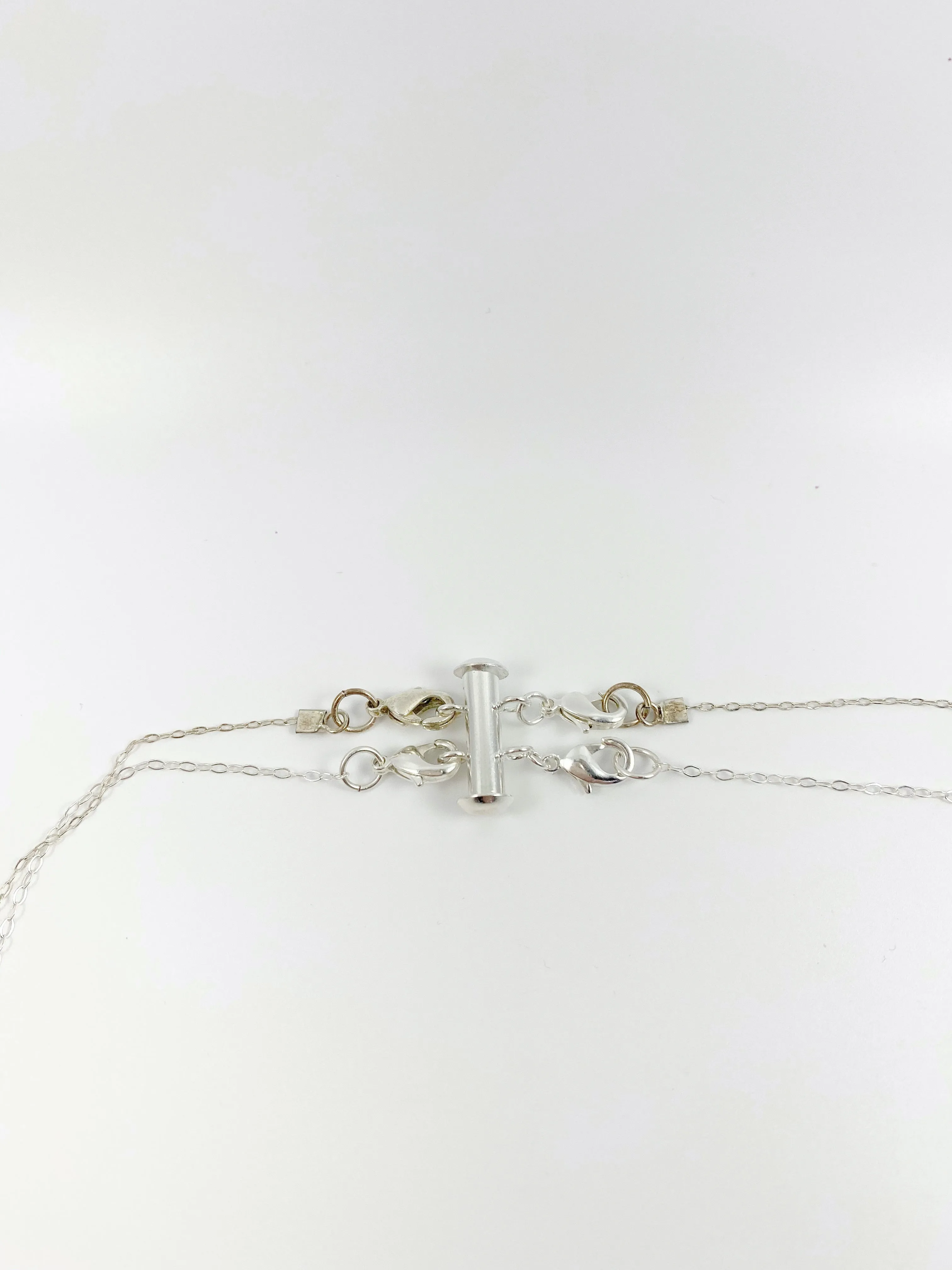 Silver Necklace Spacer Tube for 2 Layering Necklaces