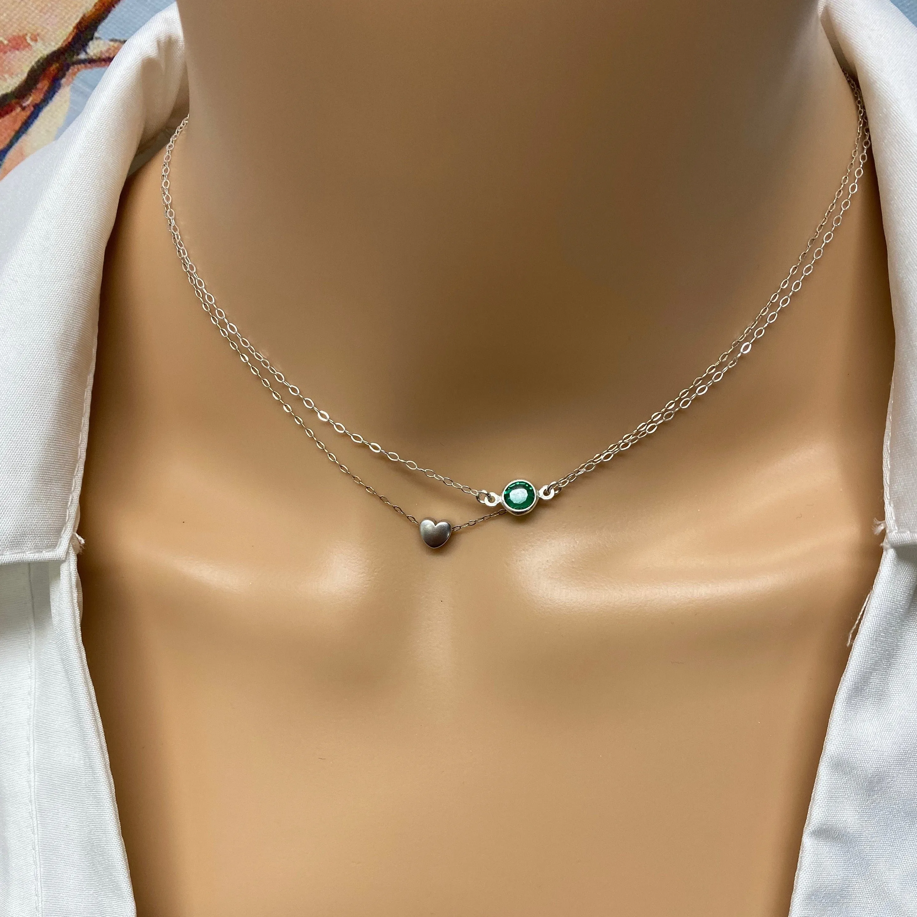 Silver Necklace Spacer Tube for 2 Layering Necklaces