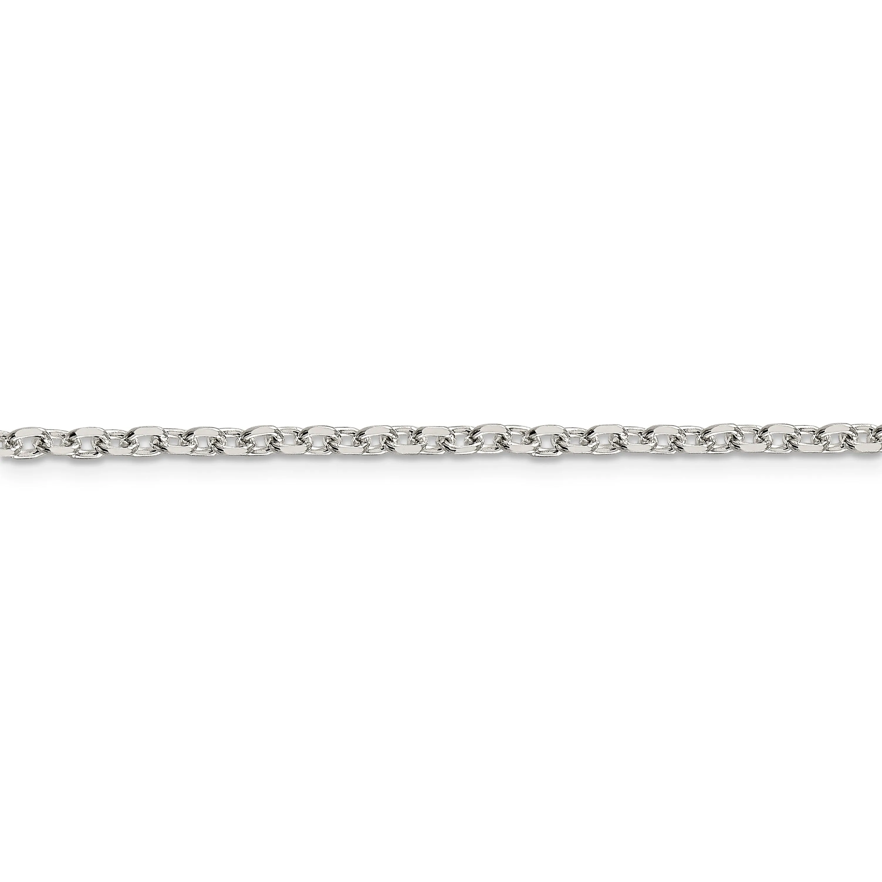 Silver Polish 2.75-mm Beveled Oval Cable Chain