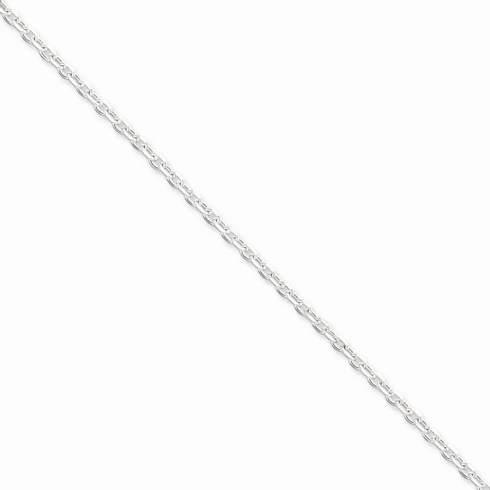 Silver Polish 2.75-mm Beveled Oval Cable Chain