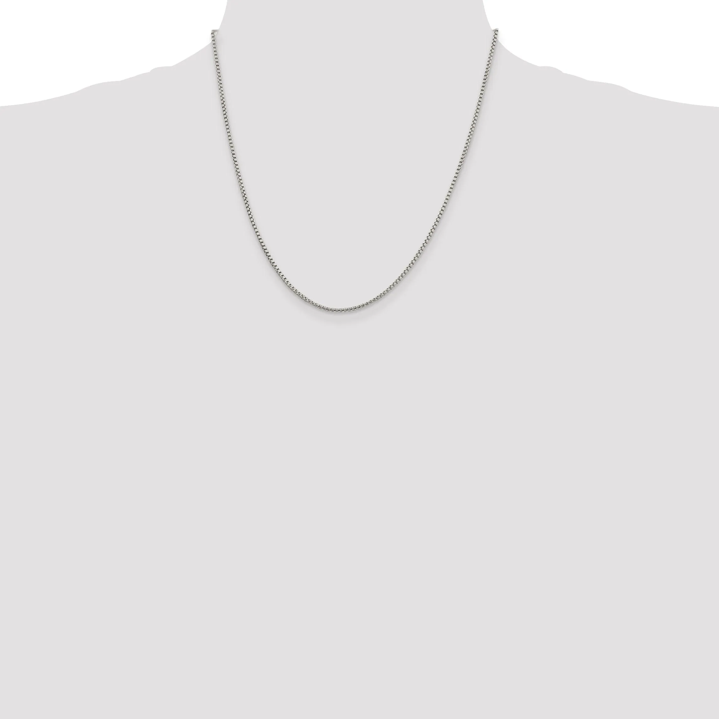 Silver Polished 1.75-mm Half Round Box Chain