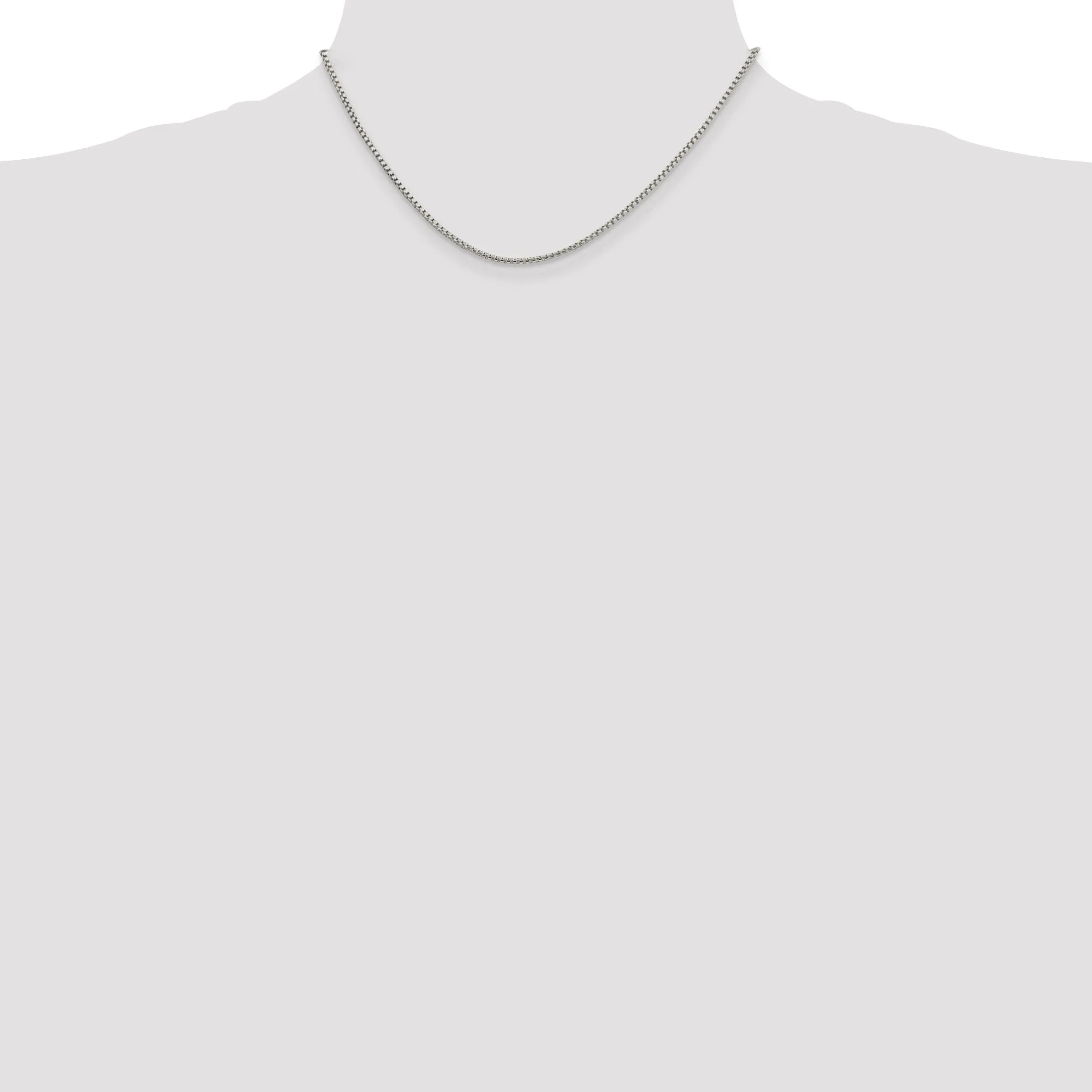 Silver Polished 1.75-mm Half Round Box Chain