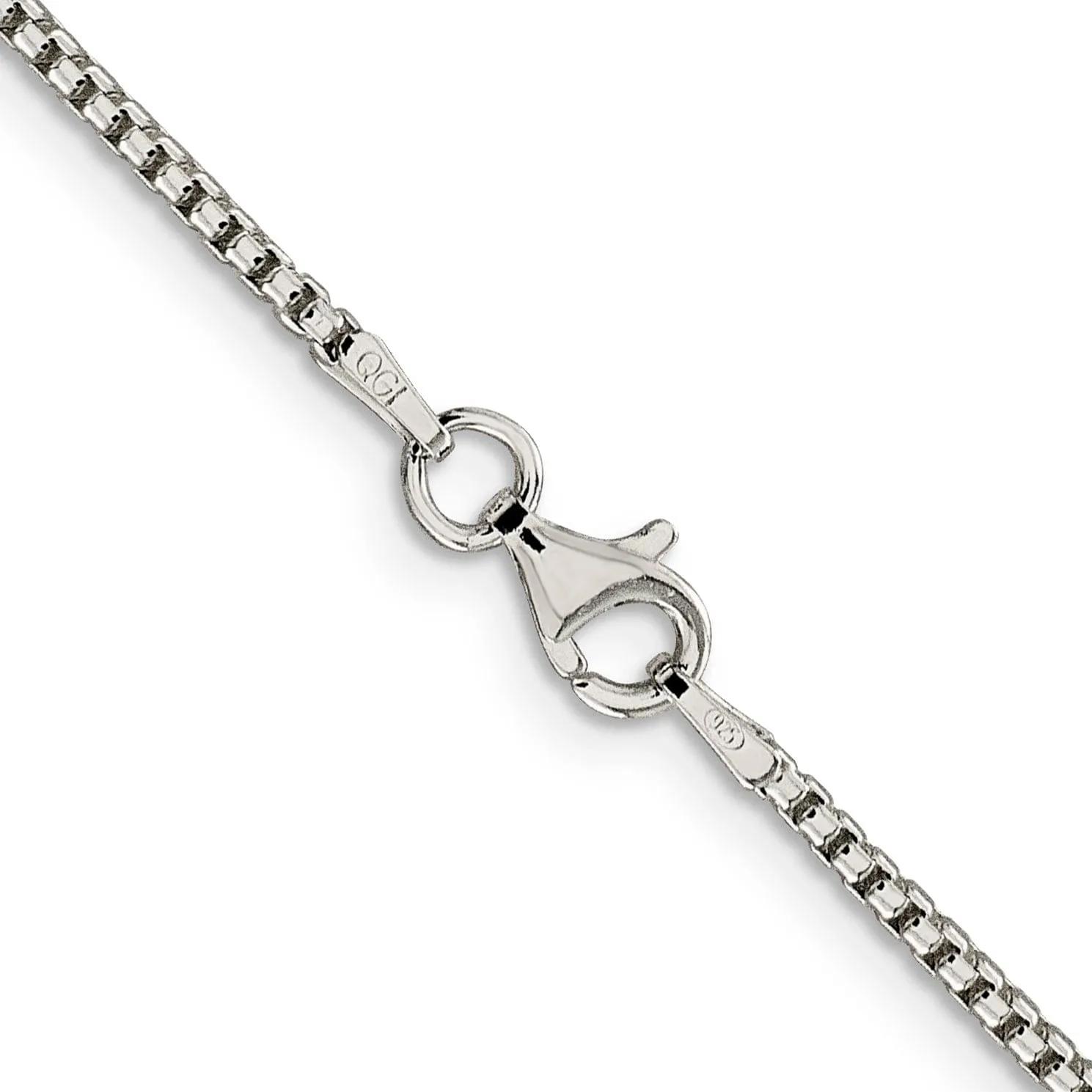 Silver Polished 1.75-mm Half Round Box Chain