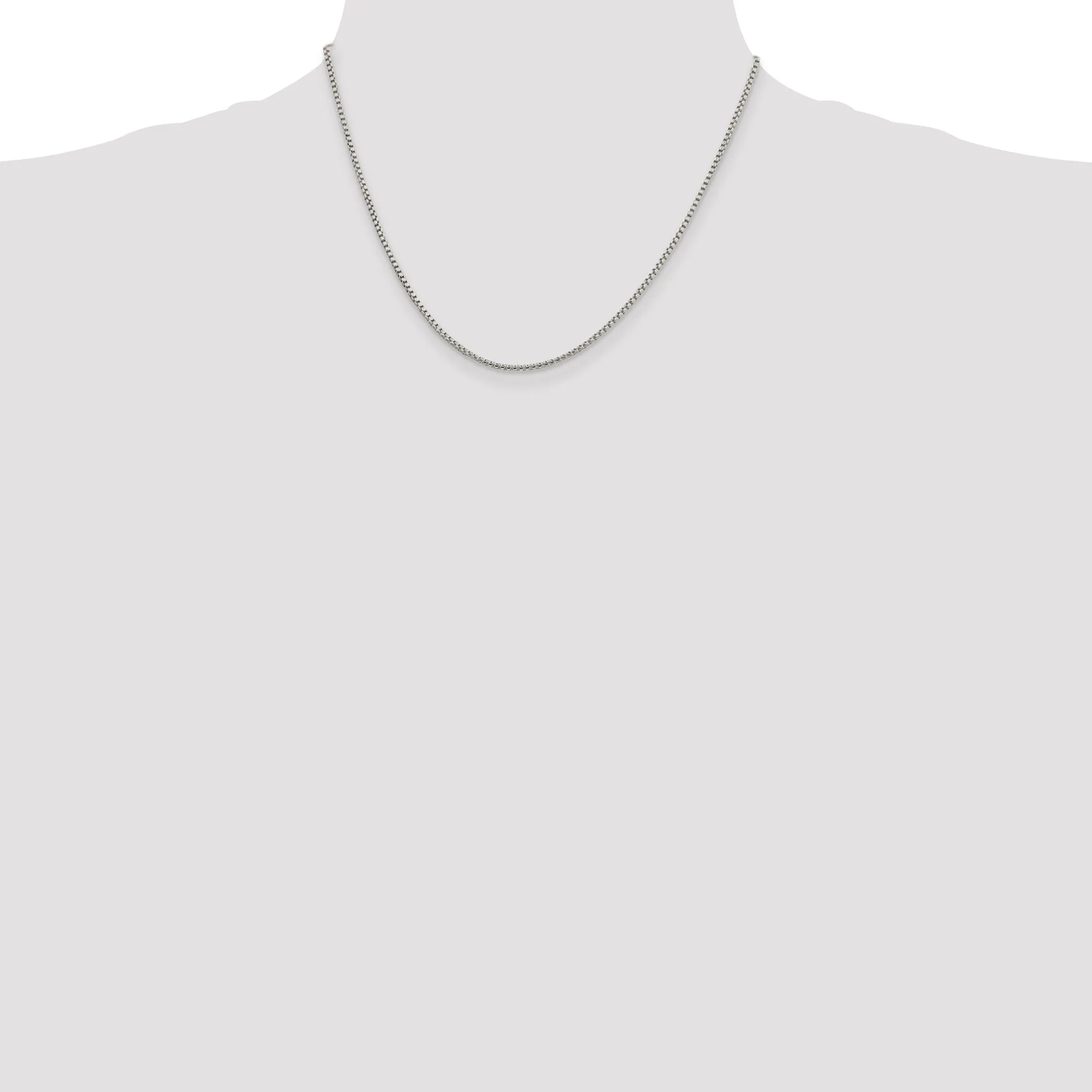 Silver Polished 1.75-mm Half Round Box Chain