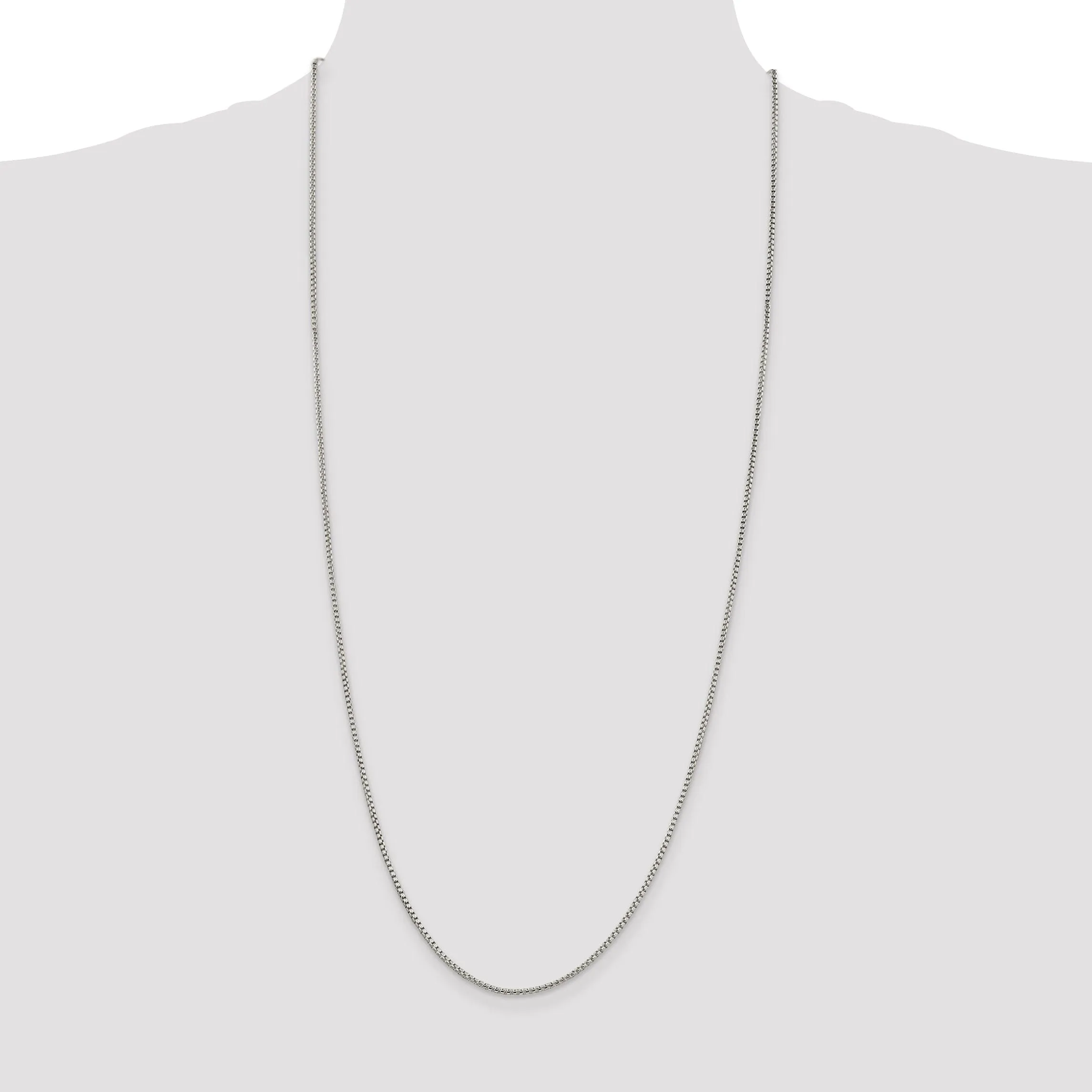 Silver Polished 1.75-mm Half Round Box Chain