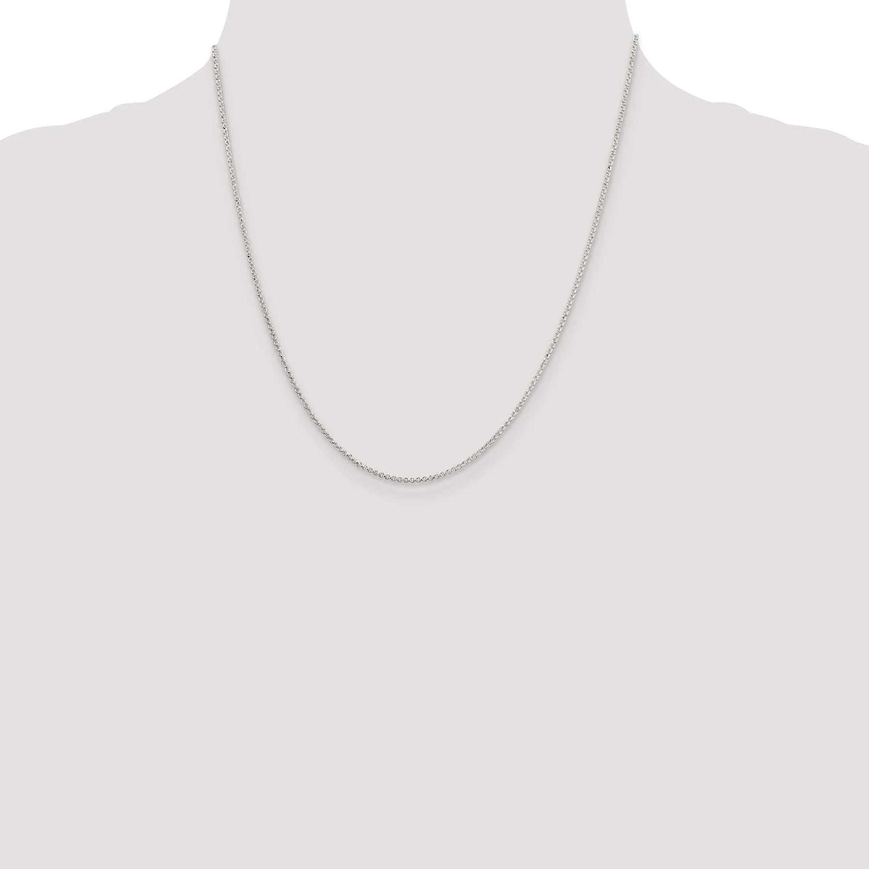 Silver Polished Finished 2.17-mm Rolo Chain