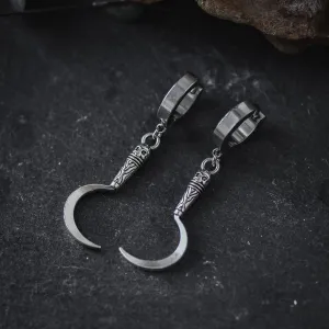 Silver Sickle Huggie Earrings