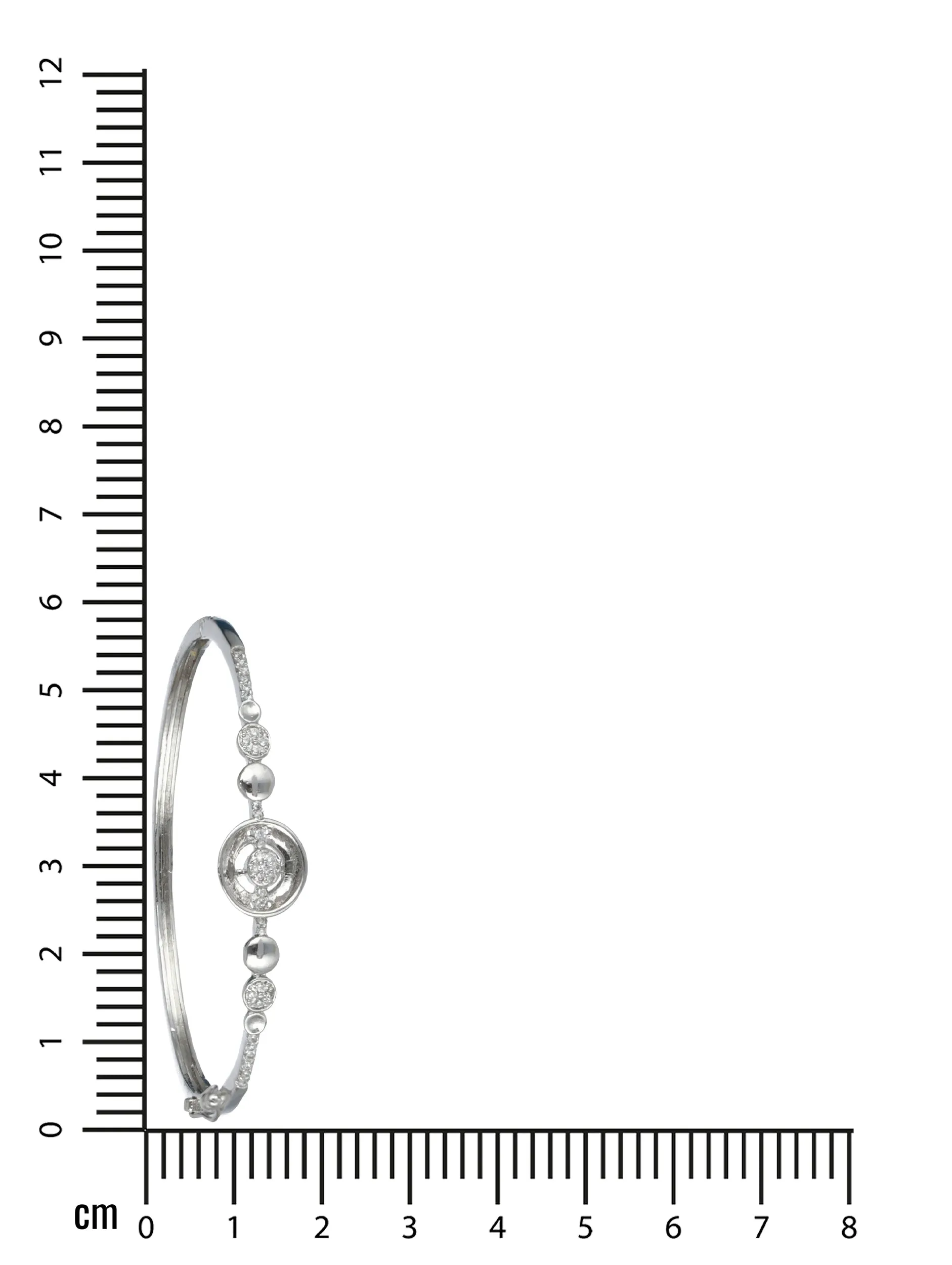 Silver-Toned & White American Diamond Handcrafted Silver-Plated Elegant & Sleek Bracelet