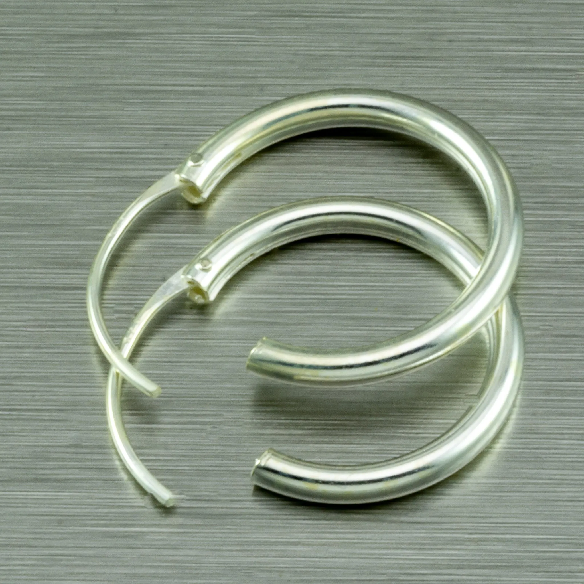 Simple sterling silver hoops (sleepers)