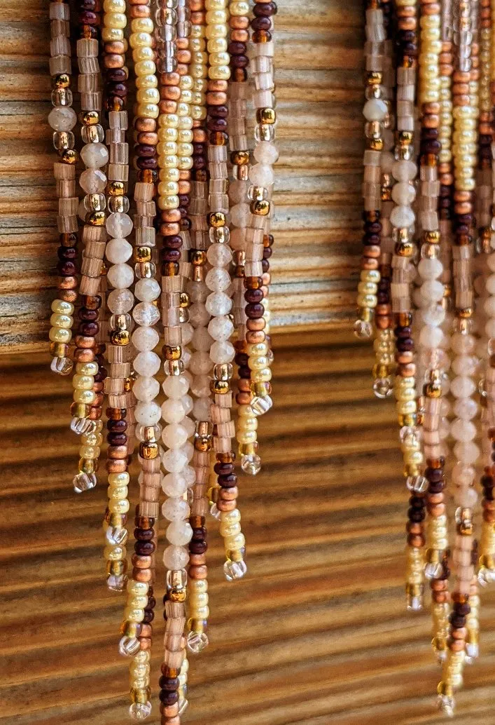 Sita Peach Moonstone Beaded Earrings