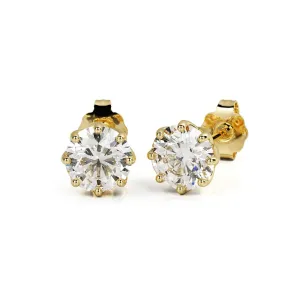 Solar Energy Clasps Earrings 1 Natural Diamonds in Yellow Gold