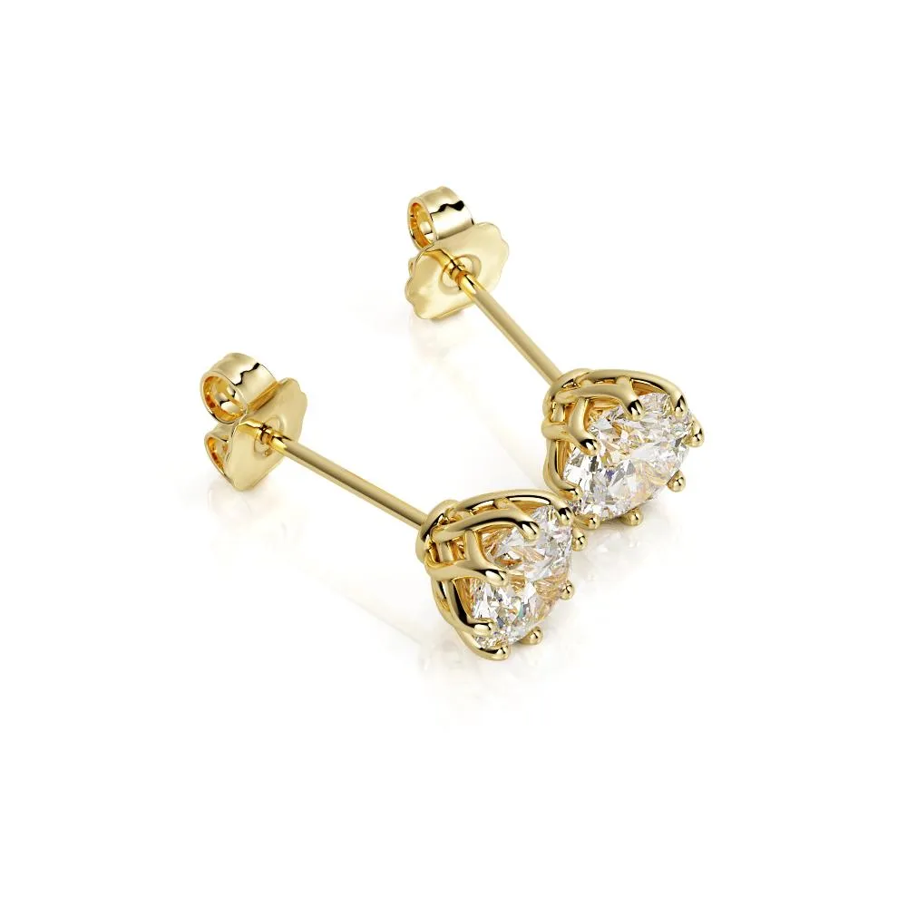 Solar Energy Clasps Earrings 1 Natural Diamonds in Yellow Gold