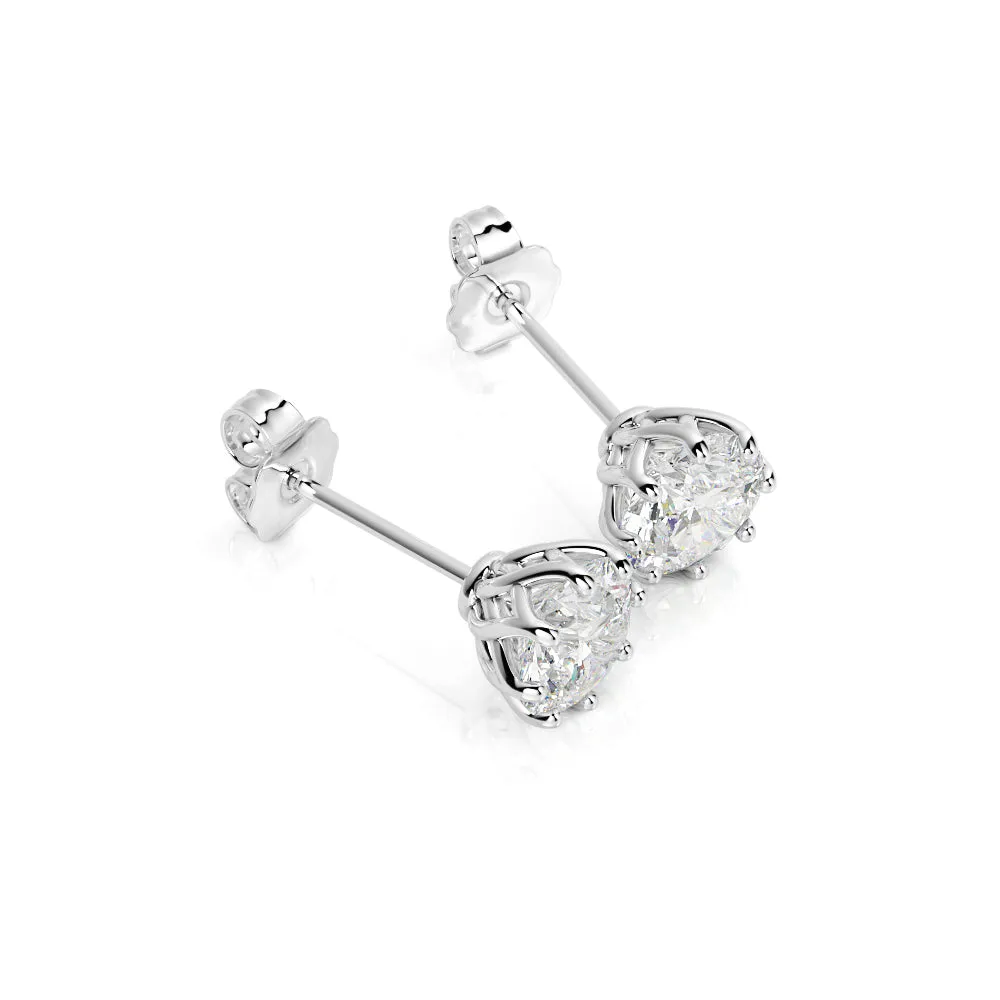 Solar Energy Clasps Earrings 2 Natural Diamonds in White Gold