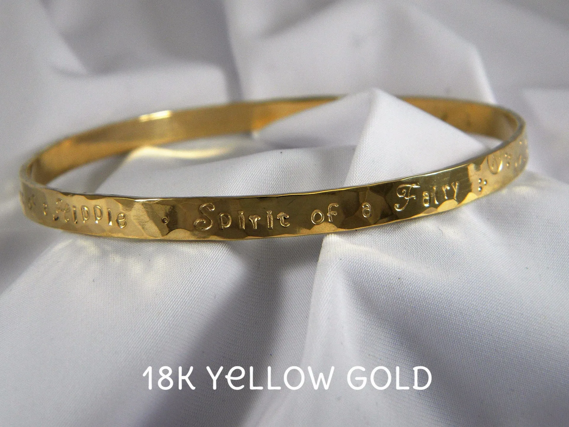 Solid Gold Custom Personalized Bangle