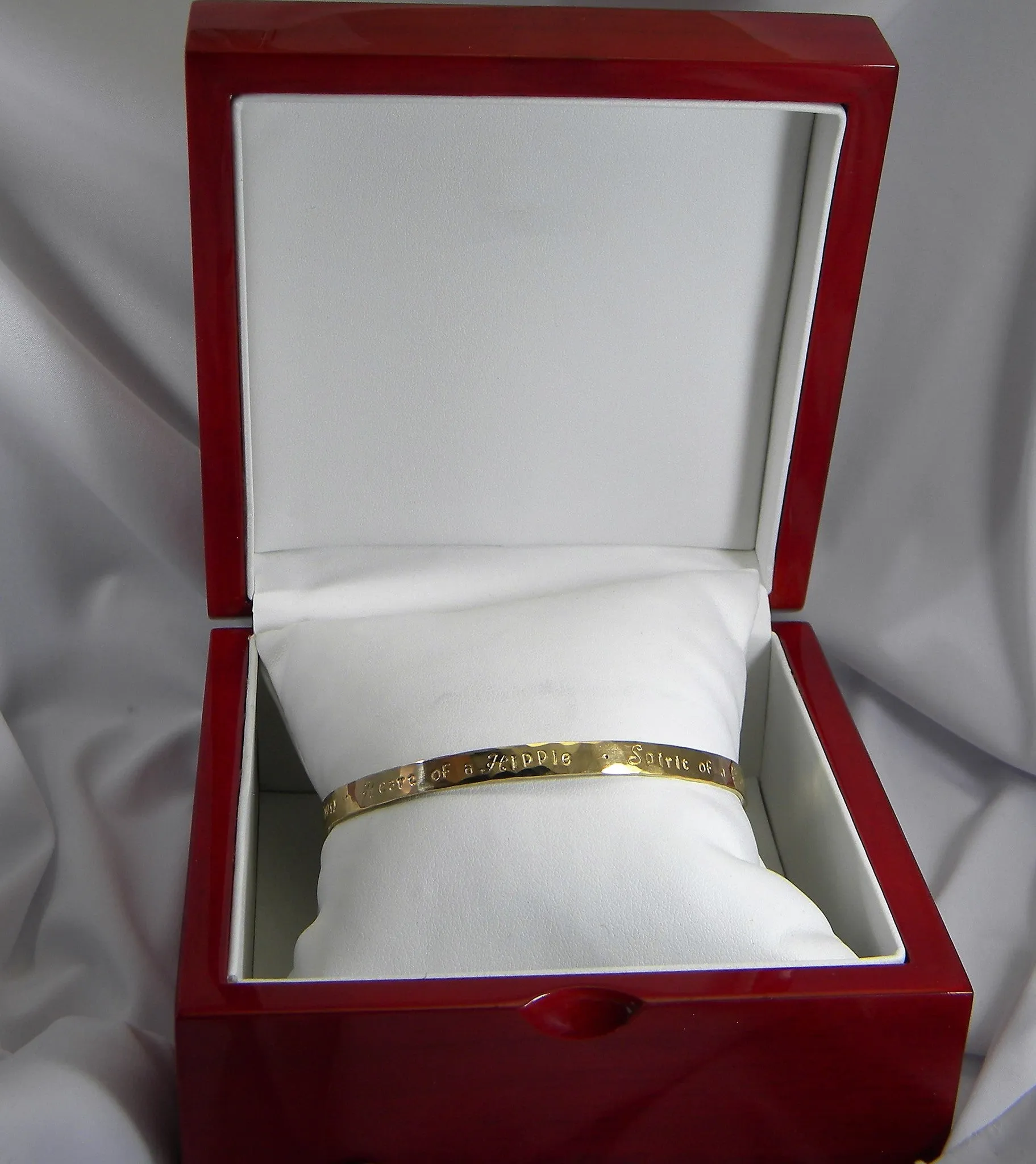 Solid Gold Custom Personalized Bangle