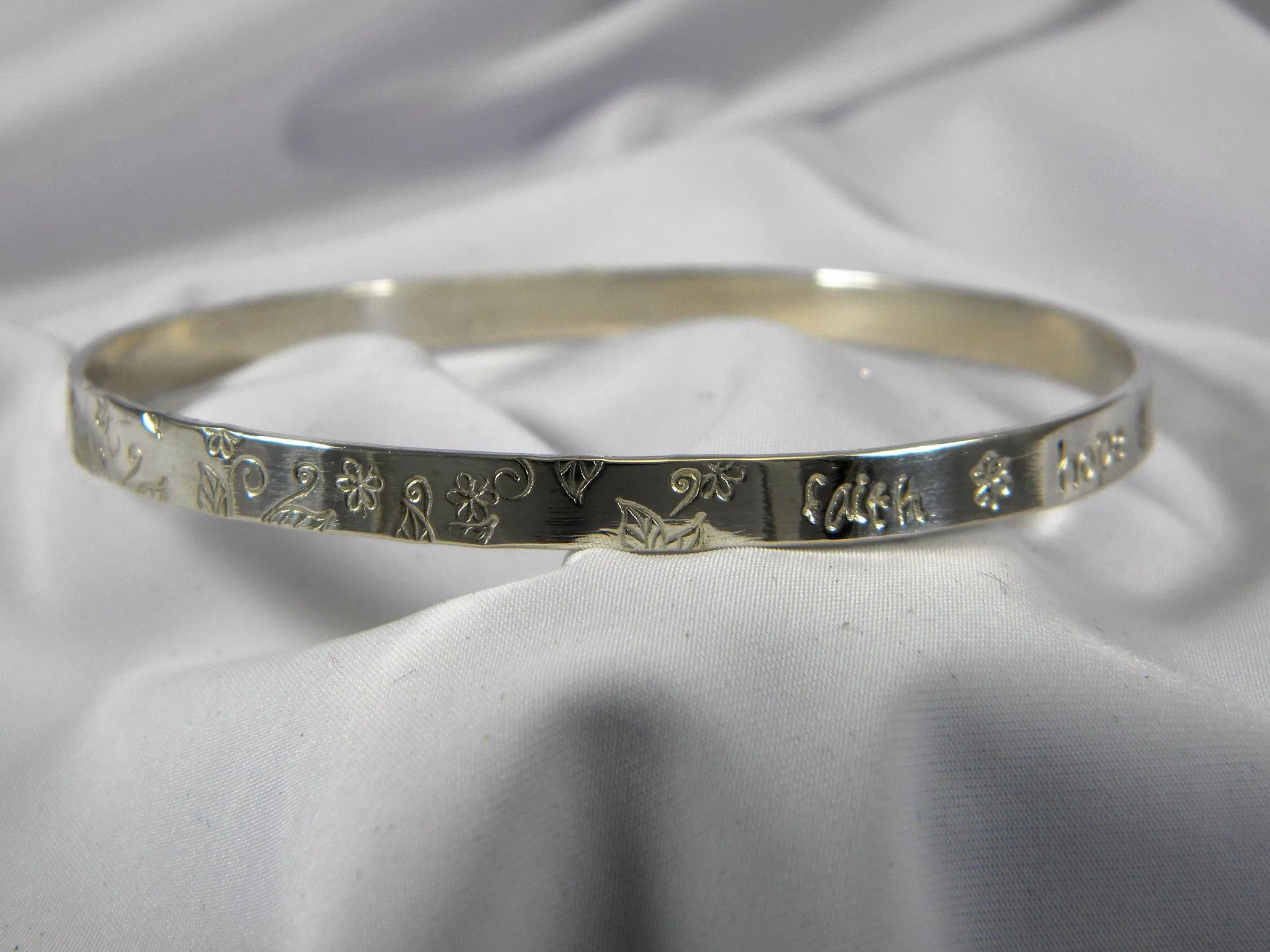 Solid Gold Custom Personalized Bangle